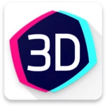 3d hologram background android application logo